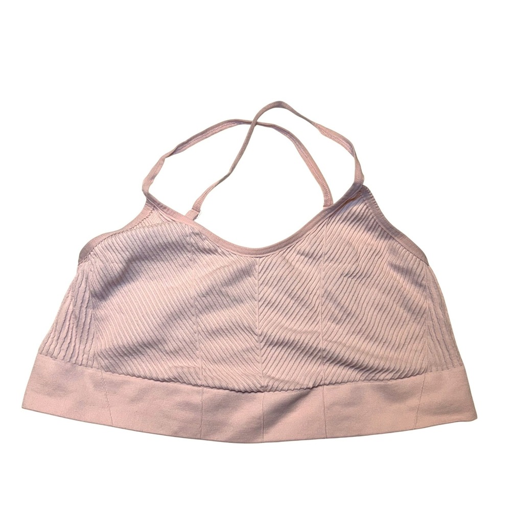 Third Love Kit Undergarments Ribbed Seamless Pink Sports‎ Bra Crop Top L